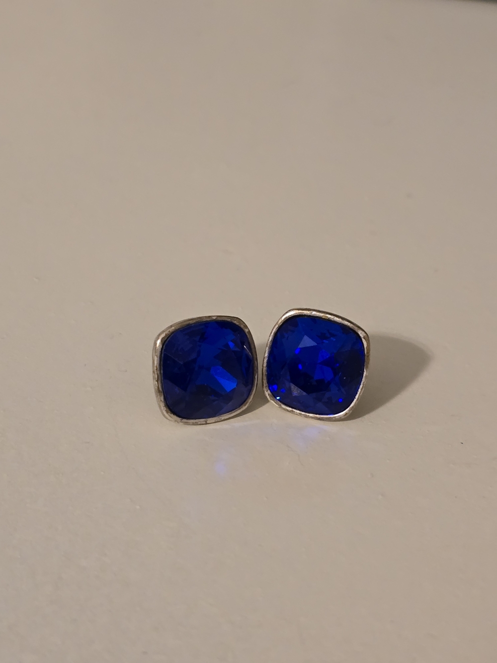 Pink Panache Cobalt Blue Cushion-Cut Stud Earrings - Elegant Women Jewelry
